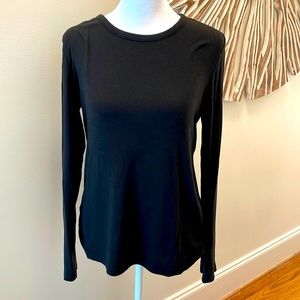 Jones New York Black Long Sleeve Crewneck Tee